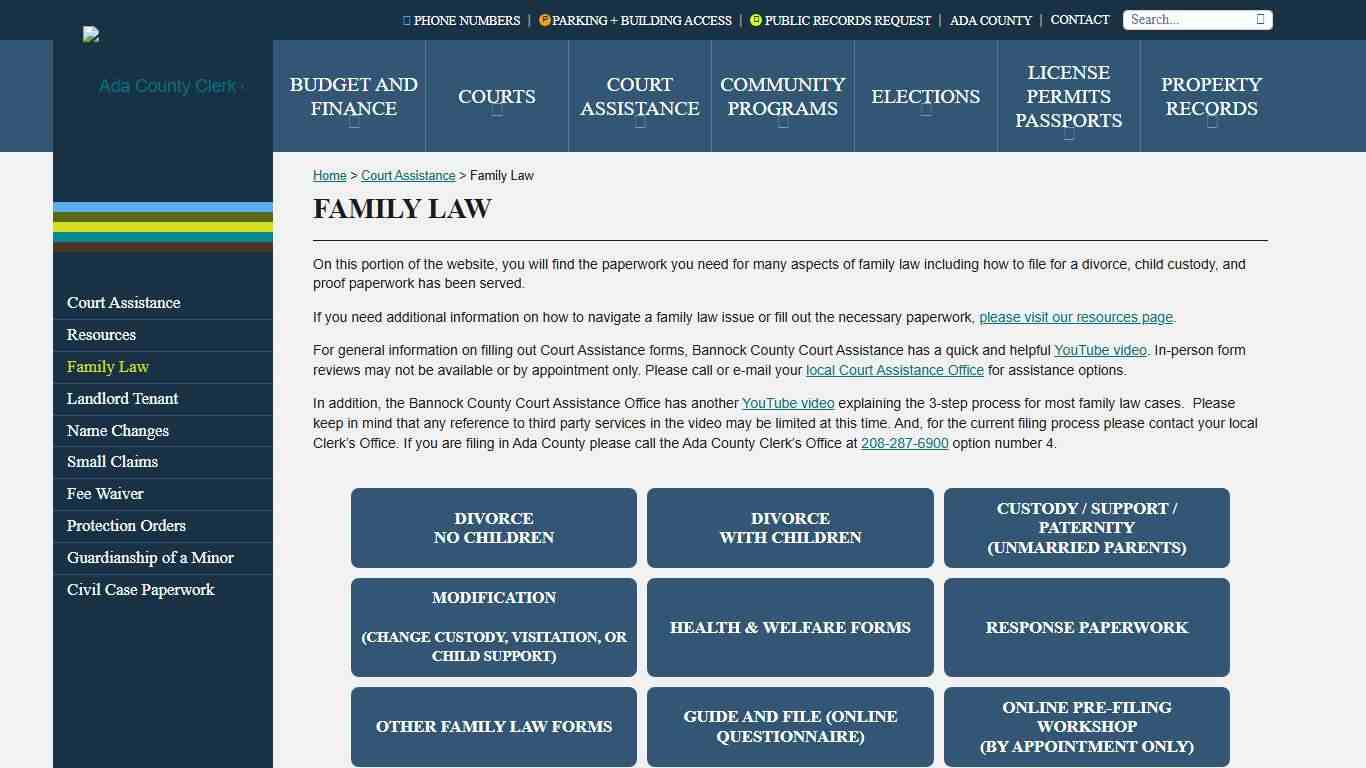Family Law - Ada County Clerk